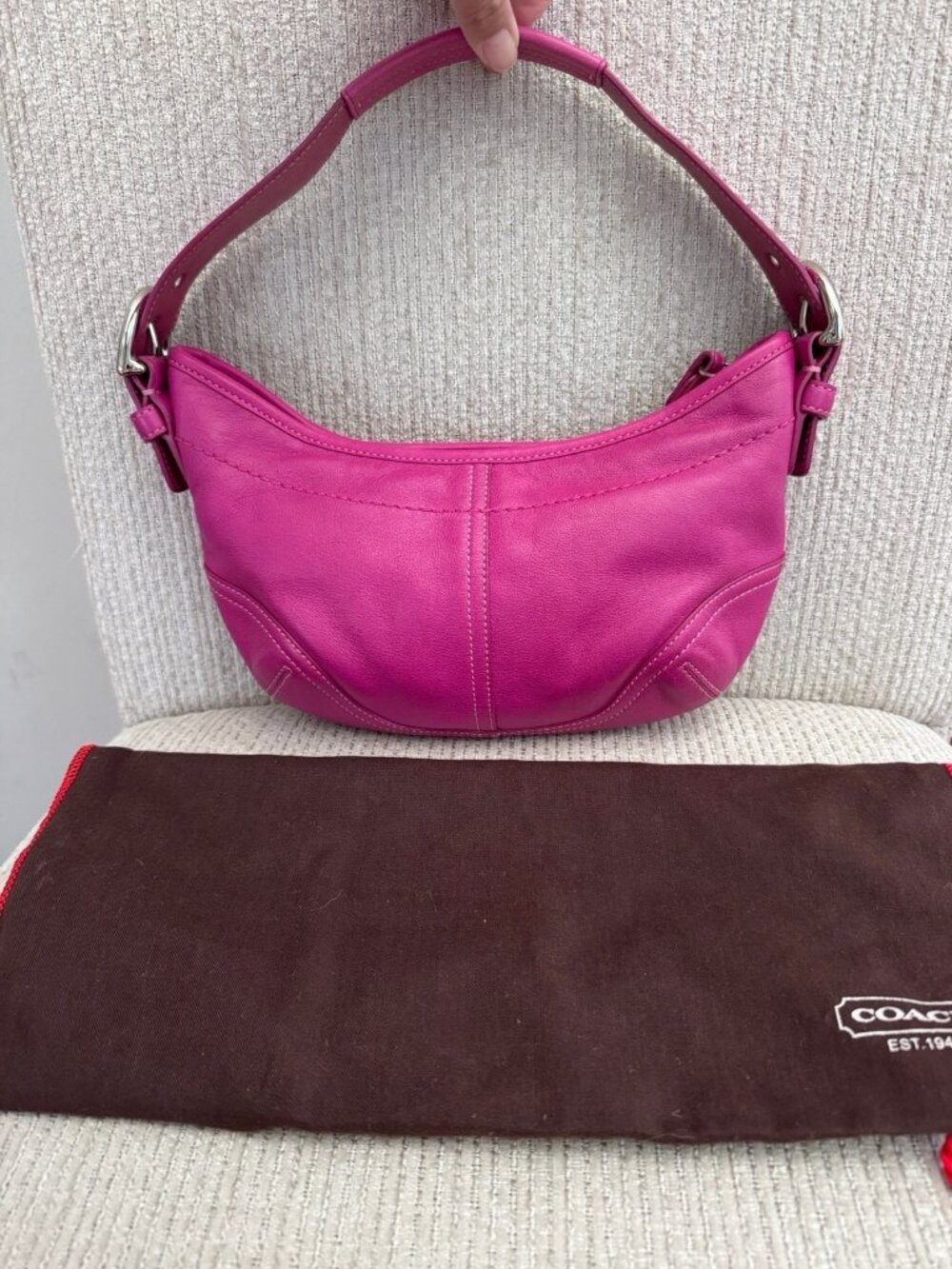VTG Coach Y2K Rare Soho Shoulder Bag Pink Leather 9541 Dust Bag MINT